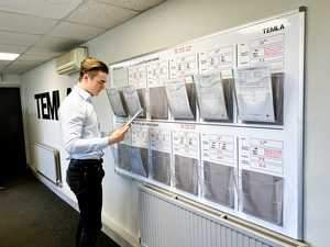 Bespoke Printed Whiteboard With Acrylic Holders for Production Team