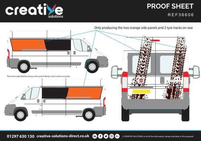 Custom Vinyl Vehicle Graphics Artwork Proof Sheet on Fiat Ducato Van