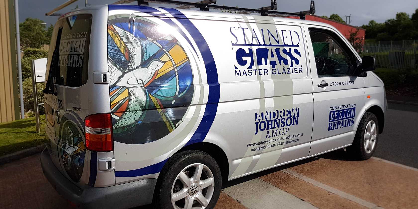 Andrew Johnson Stained Glass Vehicle Signwriting