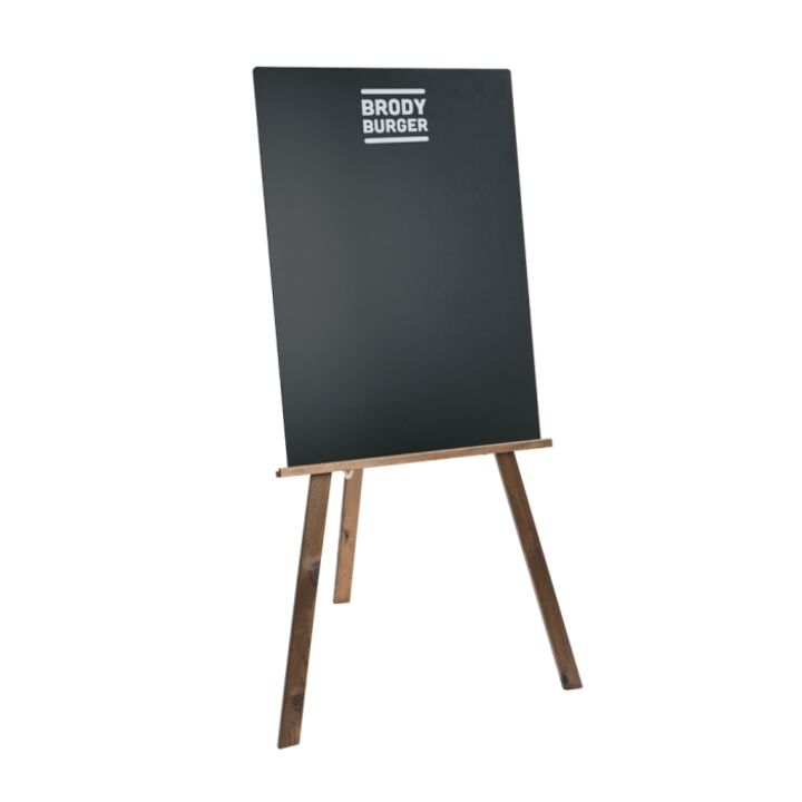 Dark Oak Wooden Easel with Branded Chalkboard.png