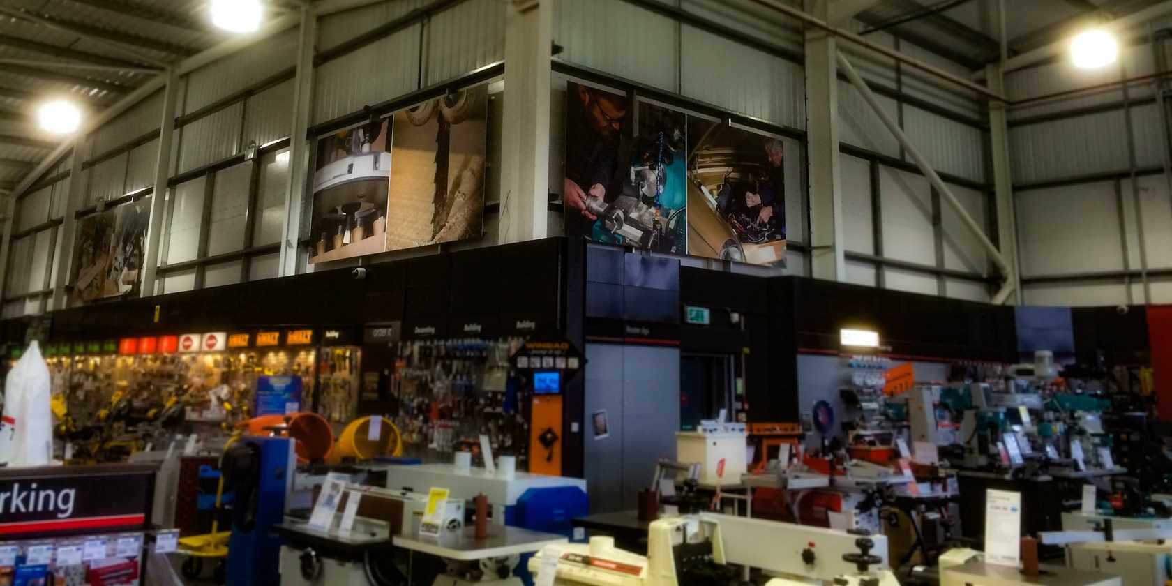 Printed Foamex panels for Axminster Power Tools Nuneaton