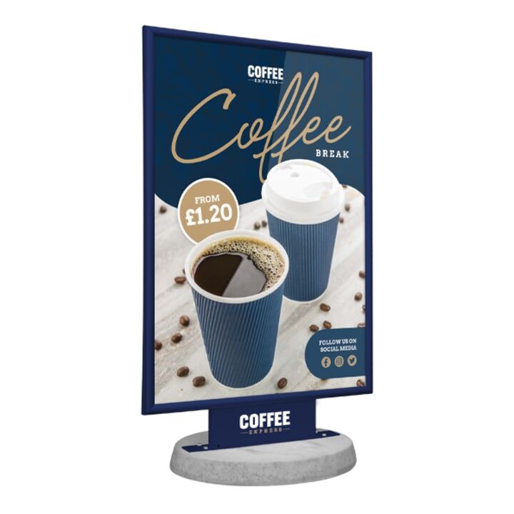 Defender with custom colour Snapframe with branded steel sub-frame panel showing coffee artwork.jpg