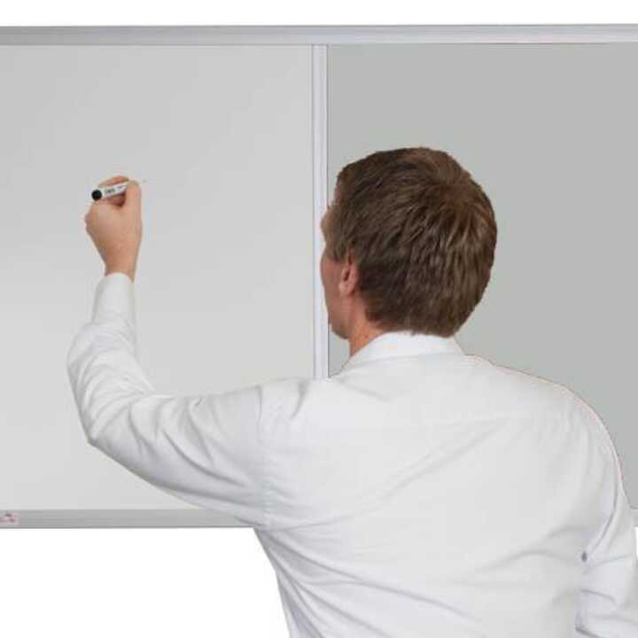 900 x 600mm - Silver - Combination Non-Magnetic Whiteboard With Premier Felt