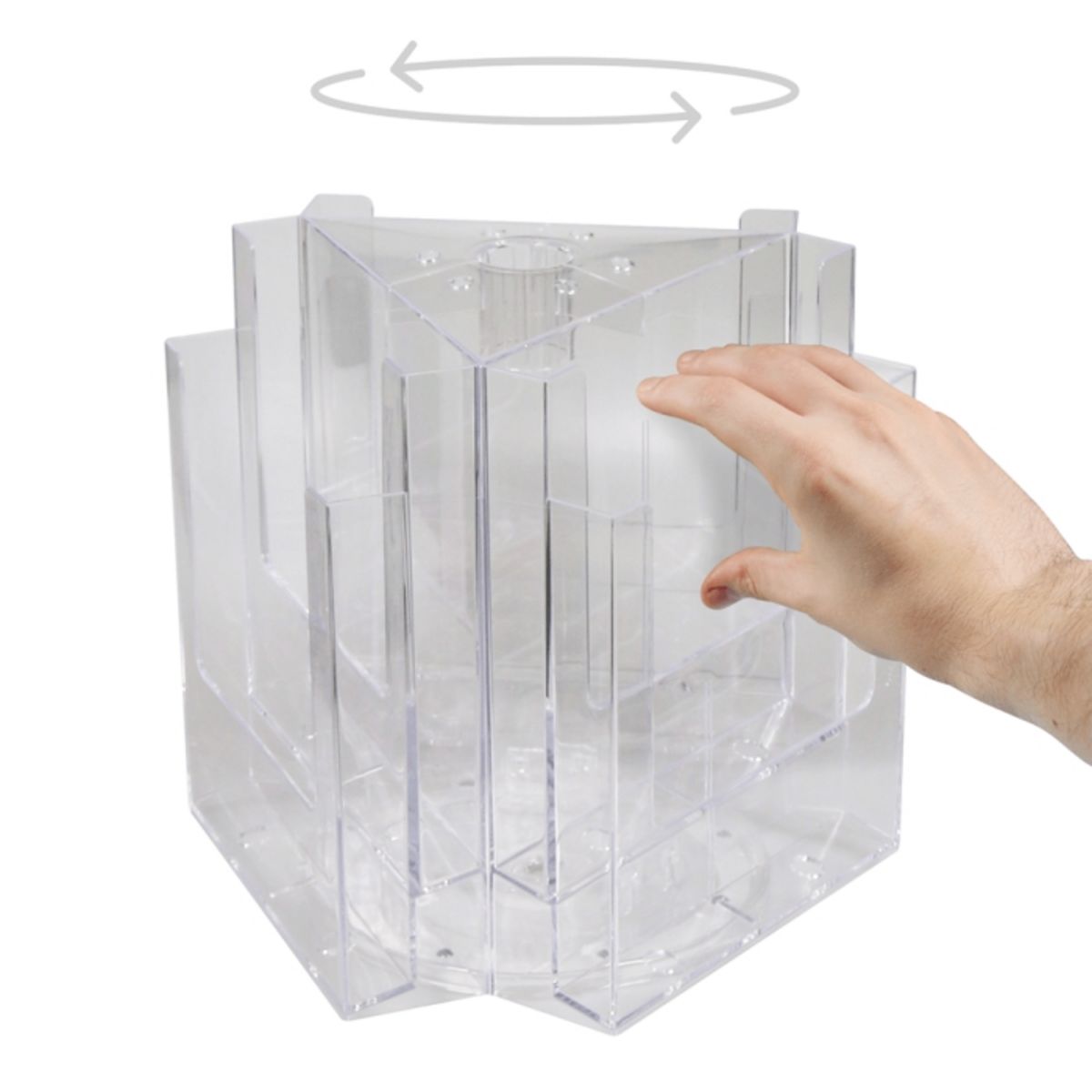 Display spinner leaflet carousel provides easy viewing with 2 tier design.png