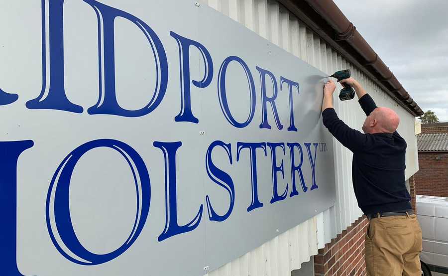 Fascia Signage being installed