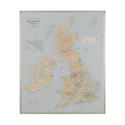 UK Roads & Terrain Map Magnetic Whiteboard