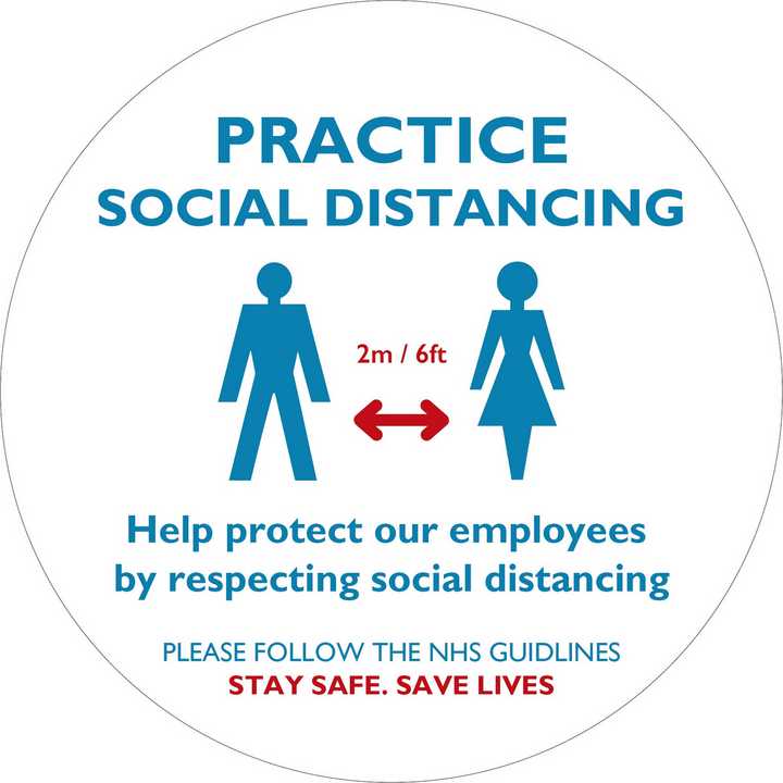 Social Distancing Floor Stickers for Safer Queuing R10 Anti-Slip Rated 