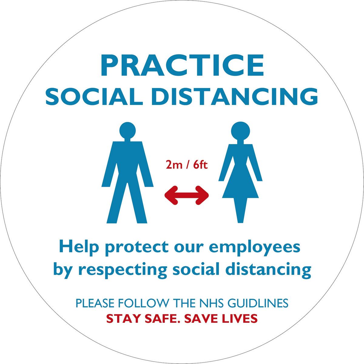 Social Distancing Floor Sticker