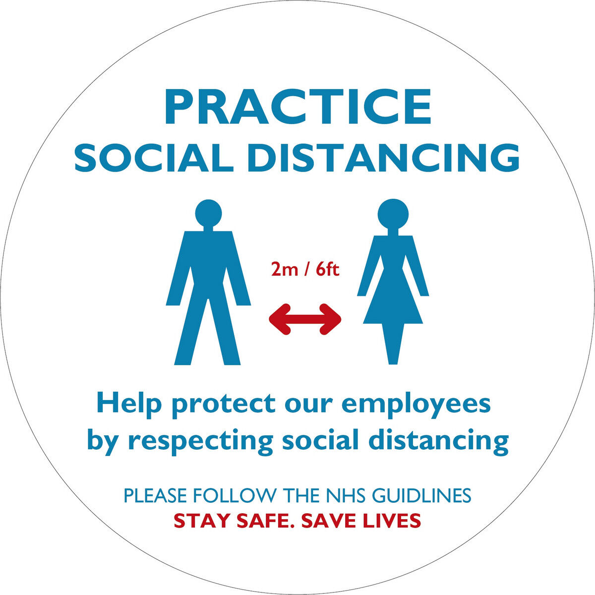 Social Distancing Floor Sticker