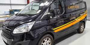 Cut Vinyl Orange & Yellow Van Graphics