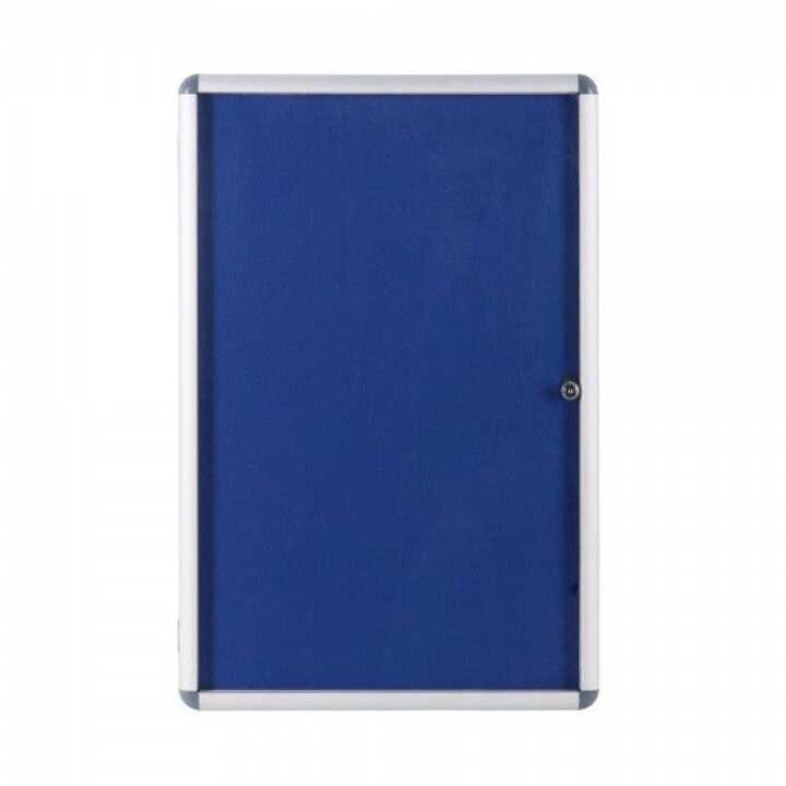 600 x 900mm - Oxford Blue - Budget Lockable Felt Notice Board