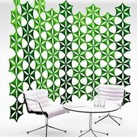 Printed Polycolour Geometric Green and White Pattern.jpg