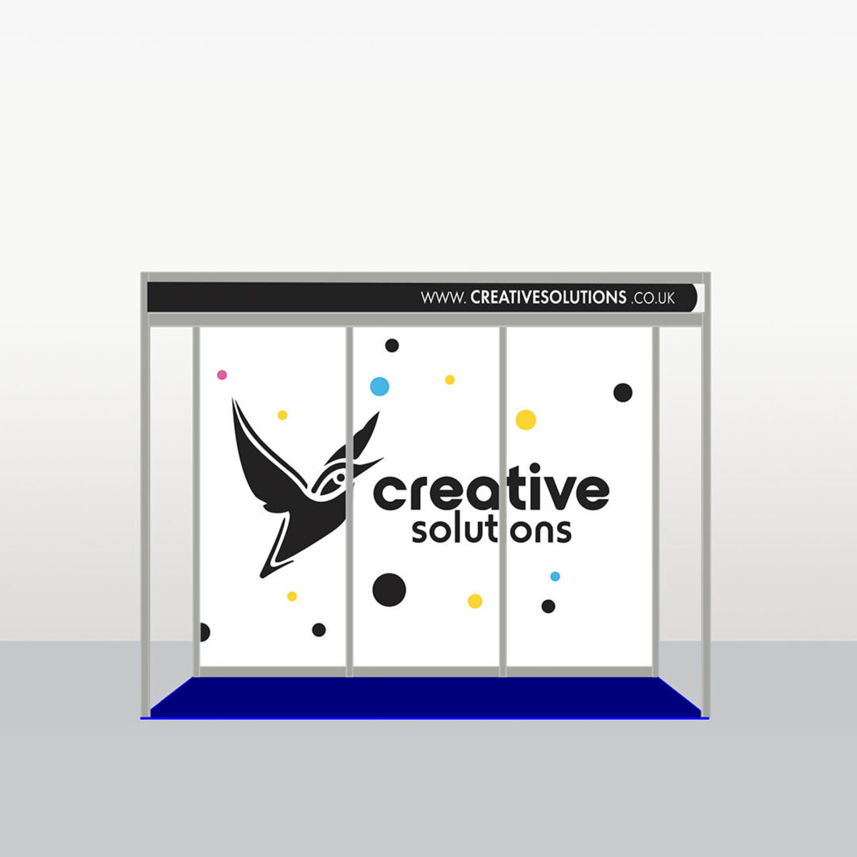 Exhibition Shell Graphic Example 3m x 3m Rigid Forex Shell Scheme Graphics - Back Wall Only