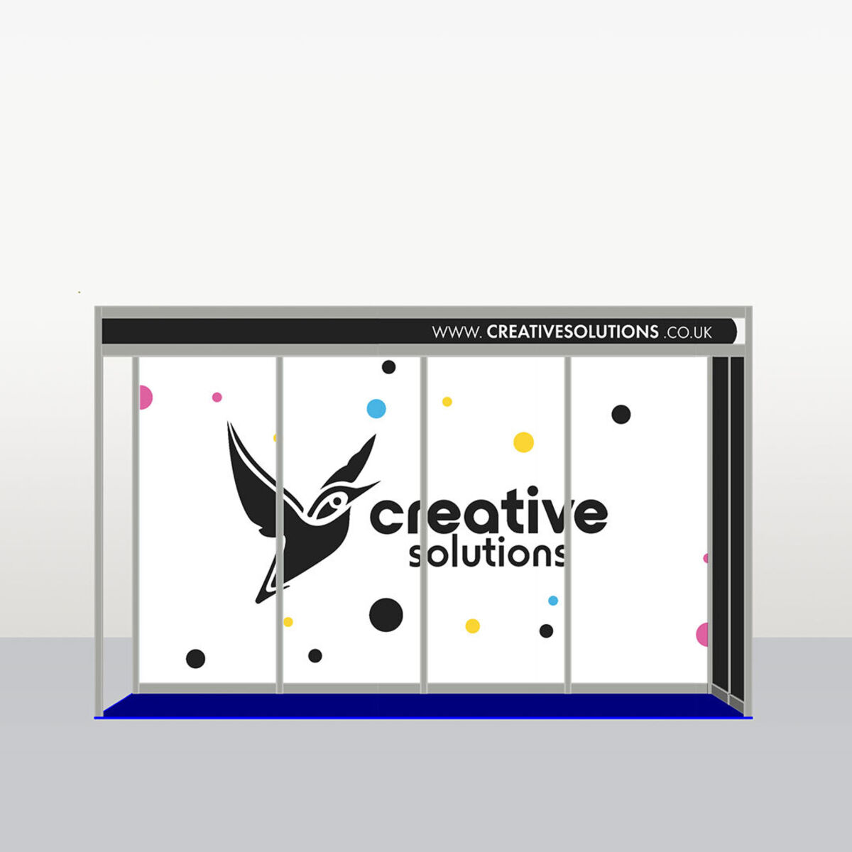 Exhibition Shell Graphic Example 4m x 2m Rollable Shell Scheme Graphics - 3 Walls