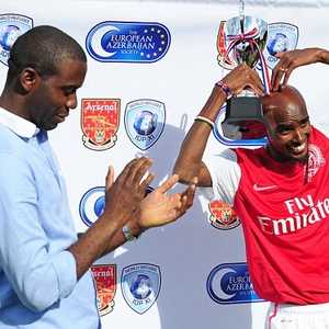Exhibition Backdrop for Arsenal FC Charity Match featuring Mo Farah