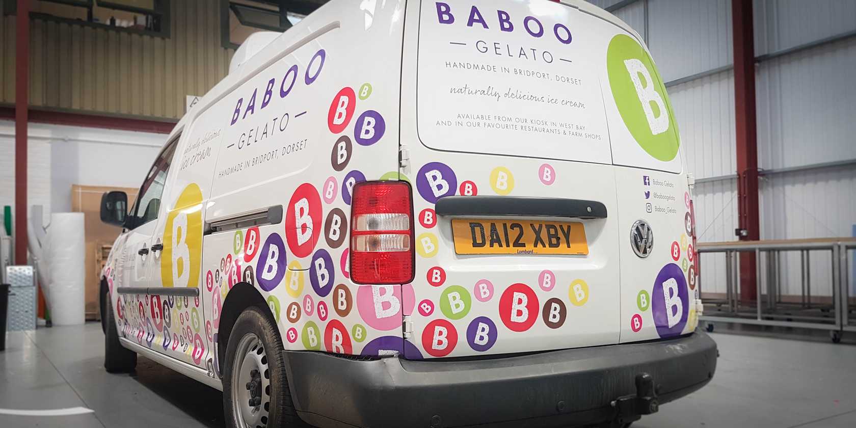 Van Signwriting for Baboo Gelato, Dorset