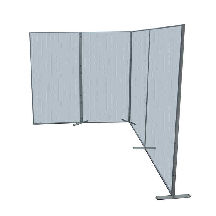 Modular Semi-transparent Vaccination and Testing Booths L-Shaped Extension
