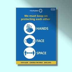 Customisable 'Hands, Face, Space' Printed Posters