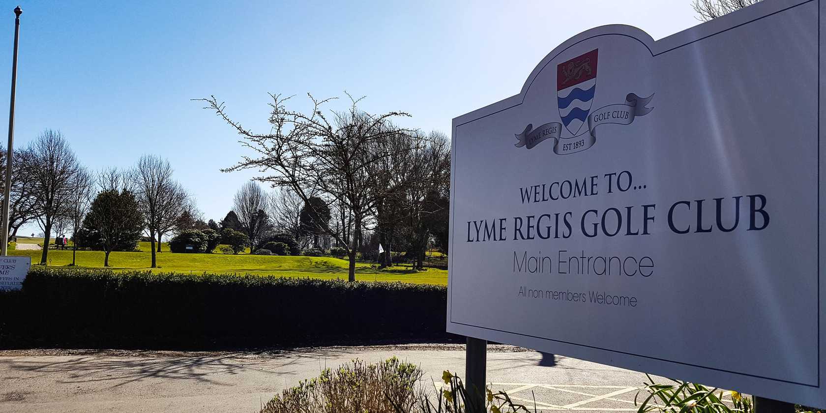 Post Mounted Sign Lyme Regis Golf Club