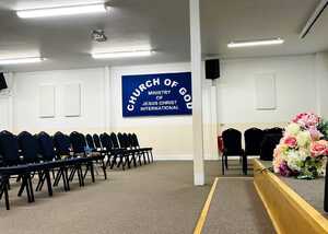 Fabricated Aluminium Tray Sign - Church Of God - Ministry of Jesus Christ International Indoors Fabricated Aluminium Tray Sign - Church Of God - Ministry of Jesus Christ International Indoors