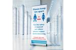 Coronavirus (COVID-19) Social Distancing Pull-Up Roller Banner Stand