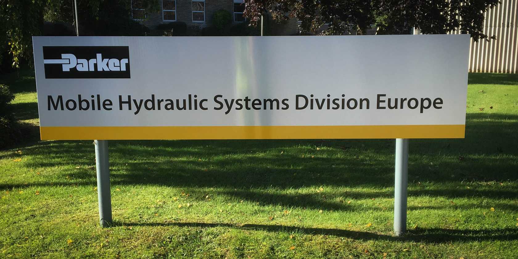 External Post Mounted Sign for Parker Hannifin