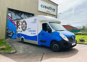 Completed Catering Van Wrap installation for Royal Devon University Healthcare - Front View Completed Catering Van Wrap installation for Royal Devon University Healthcare - Front View
