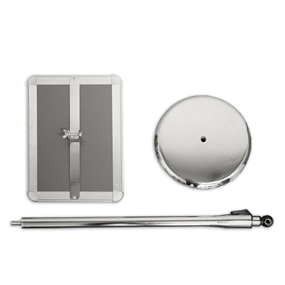 Freestanding telescopic pole snap frame poster holder components.jpg