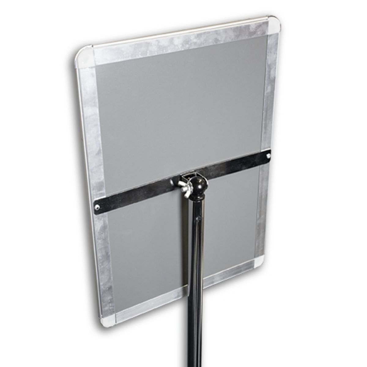 Freestanding telescopic pole snap frame poster holder back.jpg
