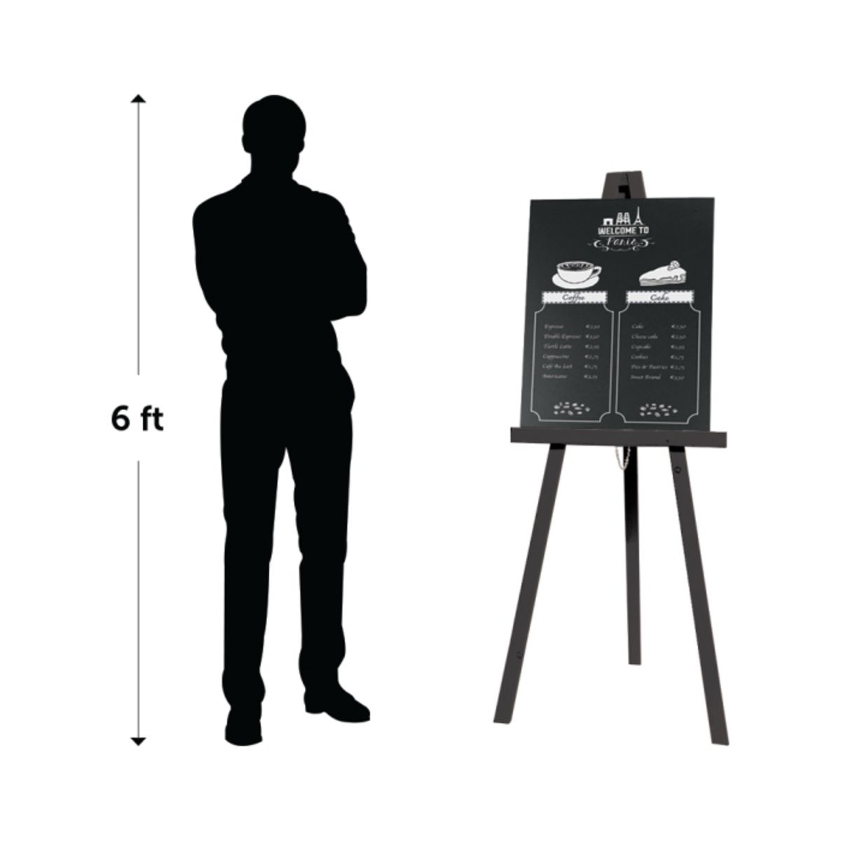 Freestanding Wooden Easel with optional chalkboard.png