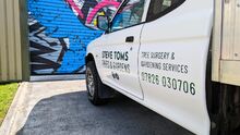Full Truck Colour Change Wrap and Cut Vinyl Vehcile Graphics for Steve Toms Tree & Gardens Mitsubishi L200 Passenger Side Door.jpg