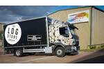 Fully Branded Custom Printed Lorry Cab Vinyl Wrap and Lorry Curtain For The Log Store.jpg