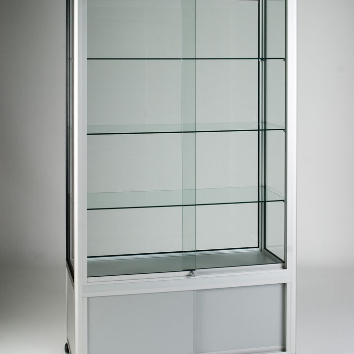 GS30003L Glazed Display Cases - 1000 x 450 x 1932 - 3 Down Light + Cupboard.jpg