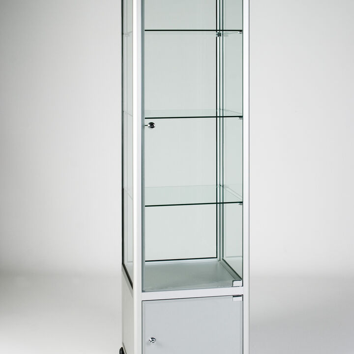 GS3001 Glazed Display Cases - 500 x 500 x 1932mm - With Cupboard.jpg