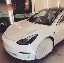Vinyl Wrap for Tesla Model 3 - BEFORE - Front Side Profile Vinyl Wrap for Tesla Model 3 - BEFORE - Front Side Profile