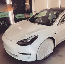 Vinyl Wrap for Tesla Model 3 - BEFORE - Front Side Profile