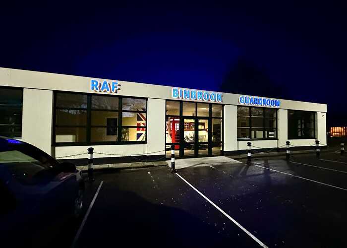 Illuminated Lettering - Face & Halo Illuminated Lettering Sign for His church at RAF Binbrook Guardroom