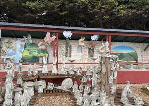Tom Kitten and buttierflies character cutouts at Groves Nurseries in Bridport