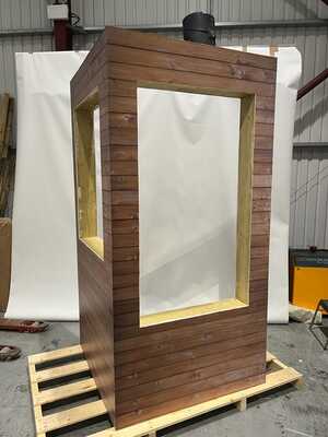 Wood Panel Printed Self-Adhesive Vinyl Wrap Custom Trade Show Stand for Heavers of Bridport - Wood Panel Effect Printed Self-Adhesive Vinyl Wrap Applied