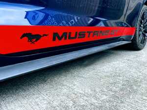 Custom Gloss Red Car Door Decals on Dark Blue Mustang GT Custom Gloss Red Car Door Decals on Dark Blue Mustang GT