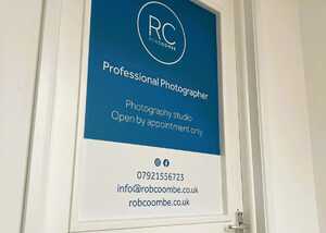 Full-Colour Printed Opaque Window Vinyl Installation for Rob Coombe Photography