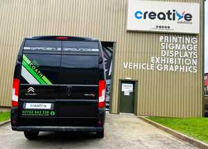 Van Branding Graphics for The Log Store - Citroen Relay Van Front View Van Branding Graphics for The Log Store - Citroen Relay Van Front View