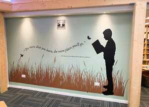 Custom Printed Wall Mural For Library at Neroche School