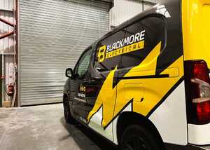 Completed Van Wrap & Graphics Application for Blackmore Electrical Citroen Van Completed Van Wrap & Graphics Application for Blackmore Electrical Citroen Van