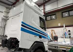 Coloured Swoosh Lorry Cab Graphics - Drivers Side for C&D Southwest DAF Coloured Swoosh Lorry Cab Graphics - Drivers Side for C&D Southwest DAF