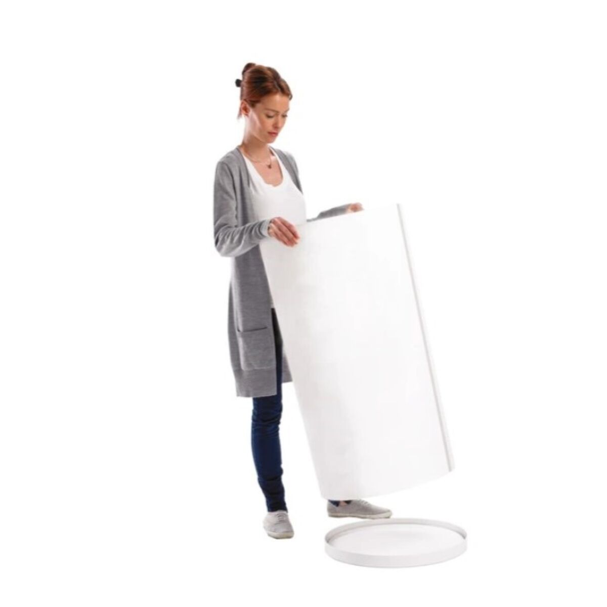 Lady adding the Swift 360 body panel to the bottom moulding..jpg