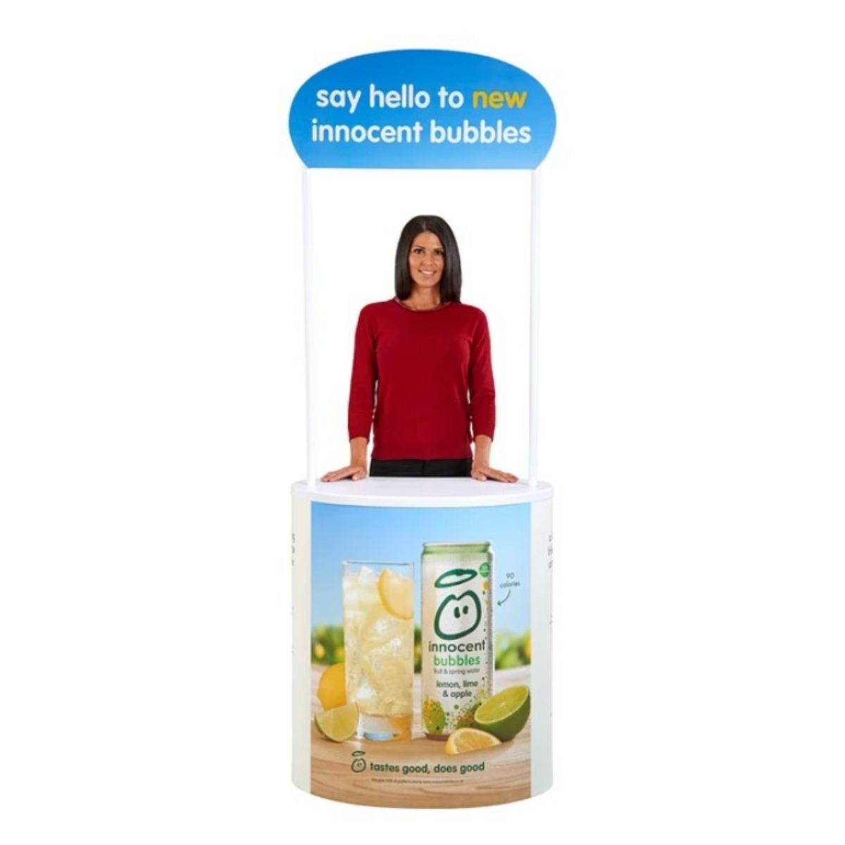 Lady standing next to completed Finesse2 with optional header and poles 1.jpg