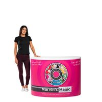 Lady standing next to the completed Finesse promotional display counter..jpg