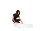 Lady starting the Finesse assembly process with the bottom of the promotional display counter..jpg