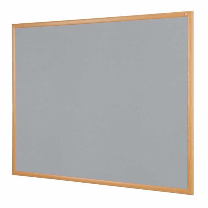 600 x 900mm - Light Oak Effect - Grey Felt - Eco-Friendly Felt Noticeboard